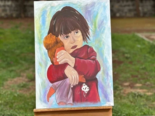 Siverek’te ortaokul öğrencilerinden Gazze temalı resim sergisi
