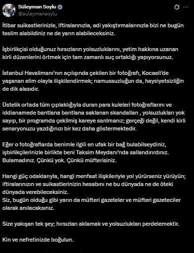 Süleyman Soylu: &quot;Kin ve nefretinizde boğulun&quot;
