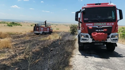 S&uuml;loğlu&rsquo;nda tarla yangını: Buğday ekili alan zarar g&ouml;rd&uuml;
