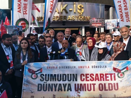 Sumud Filosu&rsquo;nda İsrail g&uuml;&ccedil;leri tarafından alıkonulan HAK-İŞ Genel Başkanı Arslan, konfederasyon tarafından karşılandı

