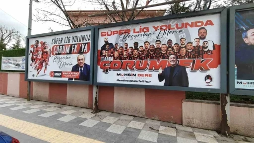 Sungurlu&rsquo;dan &Ccedil;orum FK&rsquo;ye S&uuml;per Lig yolunda pankartlı destek
