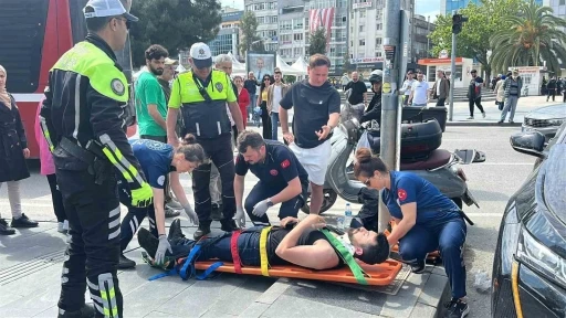 SUV tipi araç ile motosiklet çarpıştı: 1 yaralı
