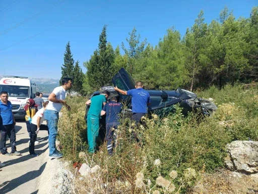 Menteşe'de Takla Atan Otomobilde Bir Kişi Yaralandı