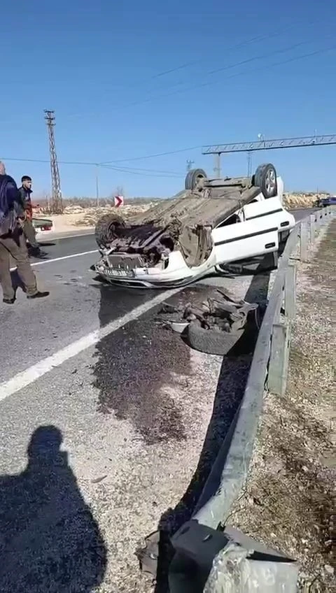 Takla atan ara&ccedil;tan burnu bile kanamadan kurtuldu
