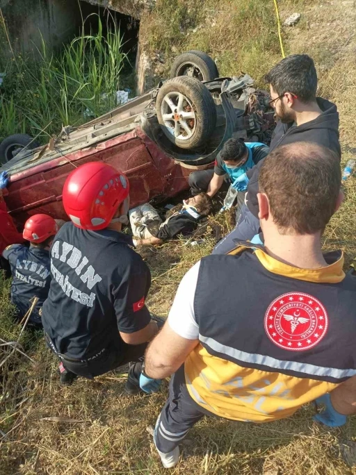 Takla atıp su tahliye kanalına uçtu
