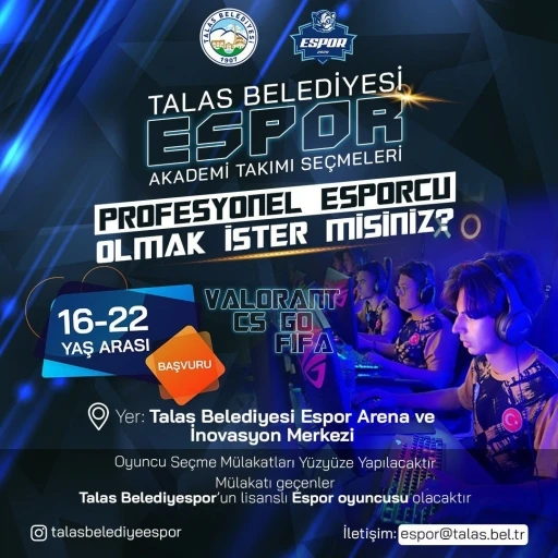 Talas&rsquo;ta e-sporun yıldızları se&ccedil;iliyor
