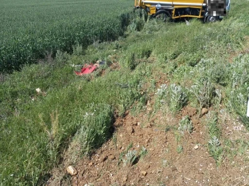 Tanker takla attı, sürücü hafif yaralandı
