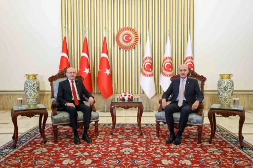 TBMM Başkanı Kurtulmuş, CHP Genel Başkanı Kılı&ccedil;daroğlu ile g&ouml;r&uuml;şt&uuml;
