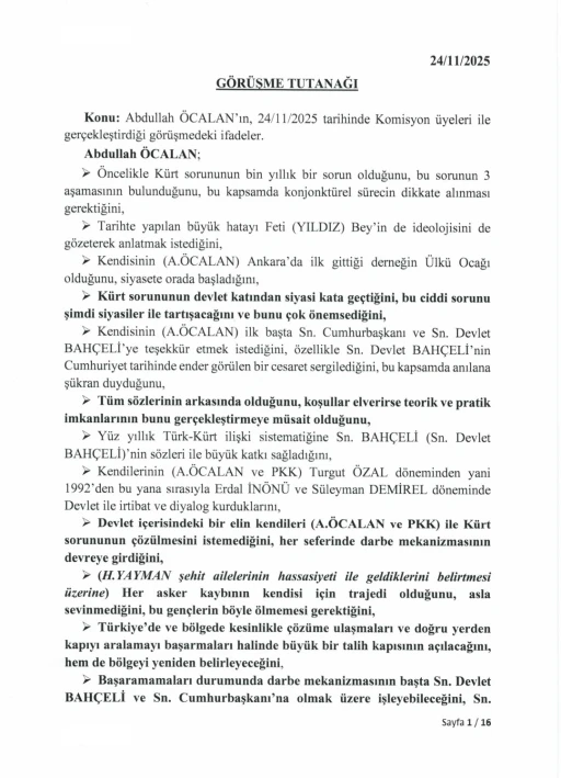 TBMM, İmralı g&ouml;r&uuml;şmesinin tutanaklarını yayımlandı
