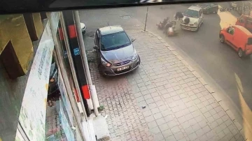 Tekirdağ’da 2 kişinin yaralandığı kaza kamerada
