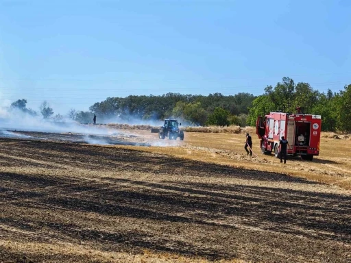 Tekirdağ’da 50 dönüm biçilmiş buğday tarlası yandı
