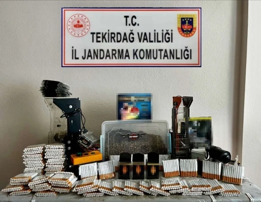 Tekirdağ’da jandarmadan kaçak tütün ve makaron operasyonu
