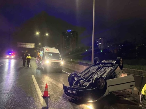 Tekirdağ&rsquo;da otomobil takla attı, s&uuml;r&uuml;c&uuml; alkoll&uuml; &ccedil;ıktı
