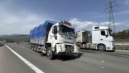 TEM&rsquo;de tırdan kopan lastik kamyonun altına girdi
