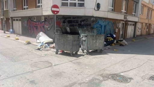Tepebaşı&rsquo;ndaki sokaklarda &ccedil;evre ve g&ouml;r&uuml;nt&uuml; kirliliğine sebep olan &ccedil;&ouml;pler

