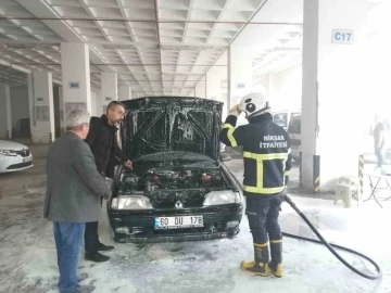 Tokat’ta patlama meydana gelen araçta yangın çıktı
