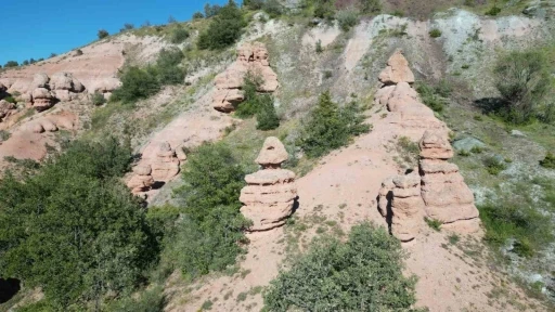 Tokat’taki Gelinbaşı Kayalığı görenleri mest ediyor
