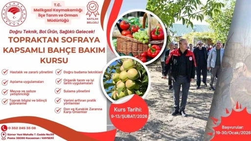 &rsquo;Topraktan Sofraya Kapsamlı Bah&ccedil;e Bakım Kursu&rsquo; i&ccedil;in başvurular başladı
