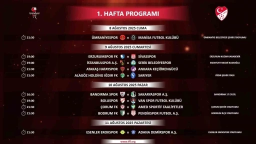 Trendyol 1. Lig’de ilk 2 haftanın programı açıklandı
