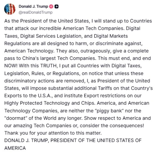 Trump’tan dijital vergi uygulayan ülkelere &quot;Vergi ve kısıtlama tehdidi&quot;
