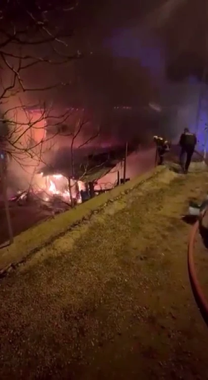 Tufanbeyli&rsquo;de &ccedil;ıkan yangında ev ve ahır k&uuml;le d&ouml;nd&uuml;
