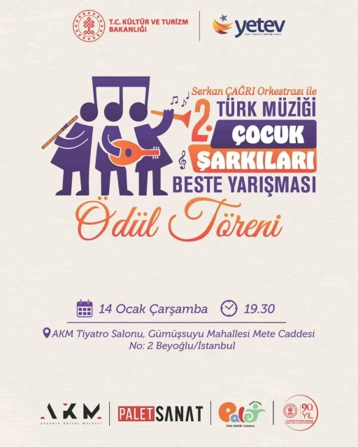 T&uuml;rk M&uuml;ziği &Ccedil;ocuk Şarkıları Beste Yarışması sonu&ccedil;landı
