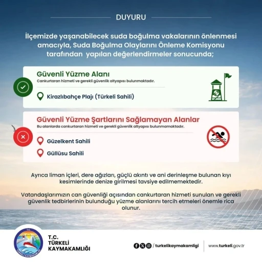 T&uuml;rkeli&rsquo;de g&uuml;venli y&uuml;zme alanları a&ccedil;ıklandı
