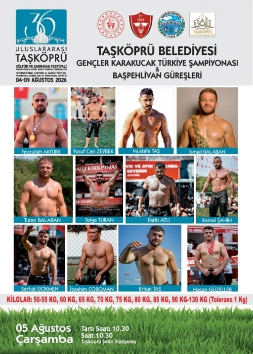 T&uuml;rkiye&rsquo;nin başpehlivanları Sarımsak Festivali&rsquo;nde g&uuml;reşecek
