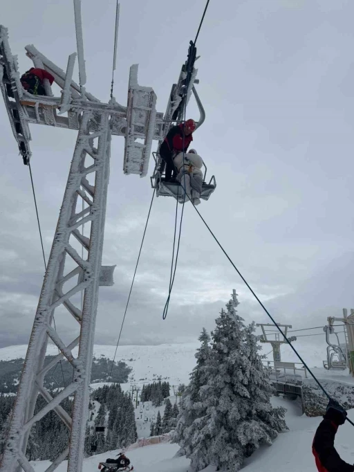 Uludağ&rsquo;da telesiyej arızası: 40 tatilci mahsur kaldı
