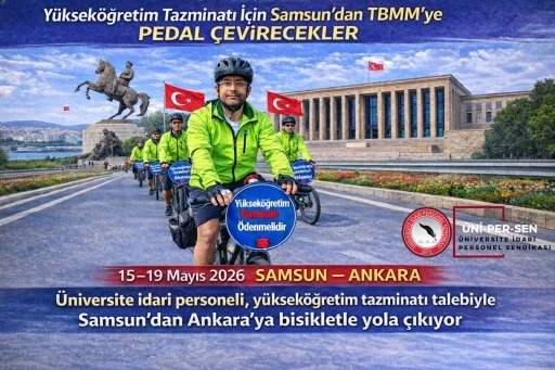 &Uuml;NİPERSEN&rsquo;den Samsun&rsquo;dan TBMM&rsquo;ye bisikletli eylem
