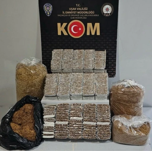 Uşak’ta kaçak tütün ve makaron operasyonu
