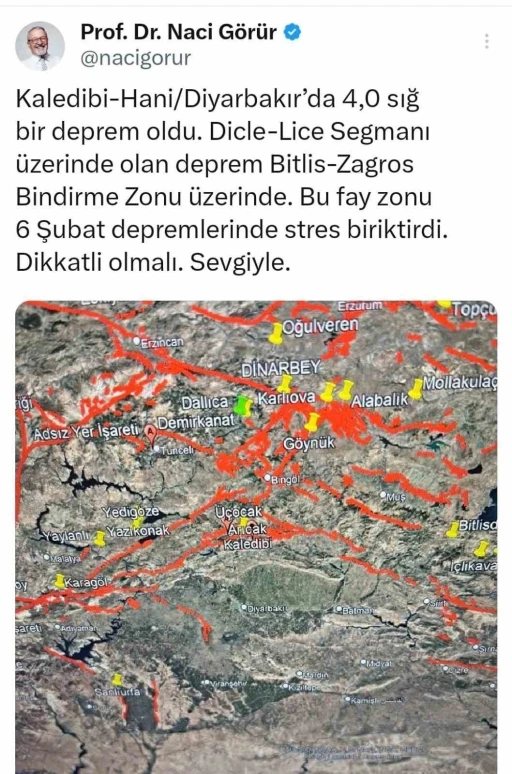 Uzmanlardan Diyarbakır’daki depreme ilişkin uyarı