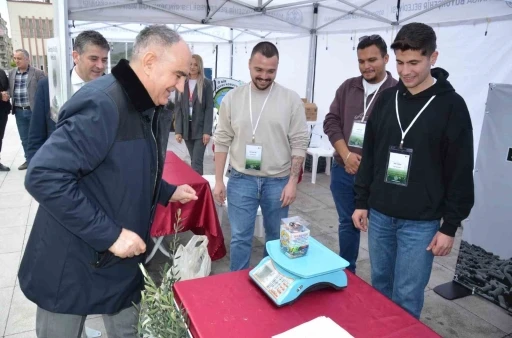 Vali &Ouml;zkan atık pil teslim etti, zeytin fidanı aldı
