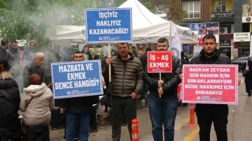 Van’da işten çıkarılanlar belediye önünde çadır kurdu
