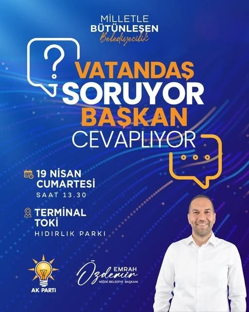 ’Vatandaş Soruyor, Başkan Cevaplıyor’ programı ile sorular doğrudan Başkan Özdemir’e sorulacak
