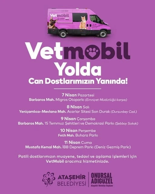 Vetmobil Ataşehir’in mahallelerinde hizmette
