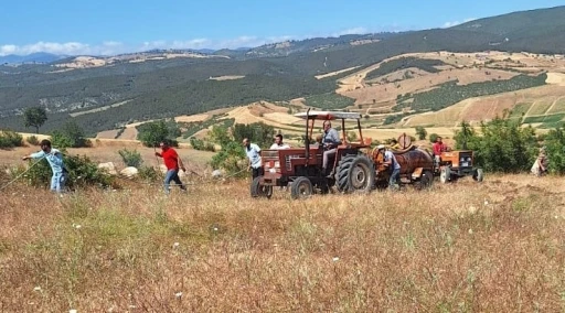 Vezirköprü’de buğday tarlasında yangın: 30 dönüm alan kül oldu
