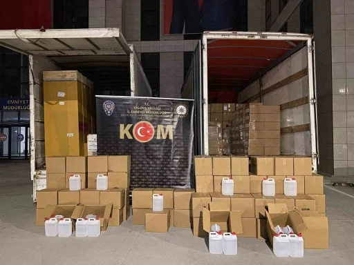 Yalova’da bin 500 litre etil alkol ele geçirildi
