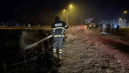 Yangında alevlerin arasında kalan kaplumbağayı polis ekipleri kurtardı
