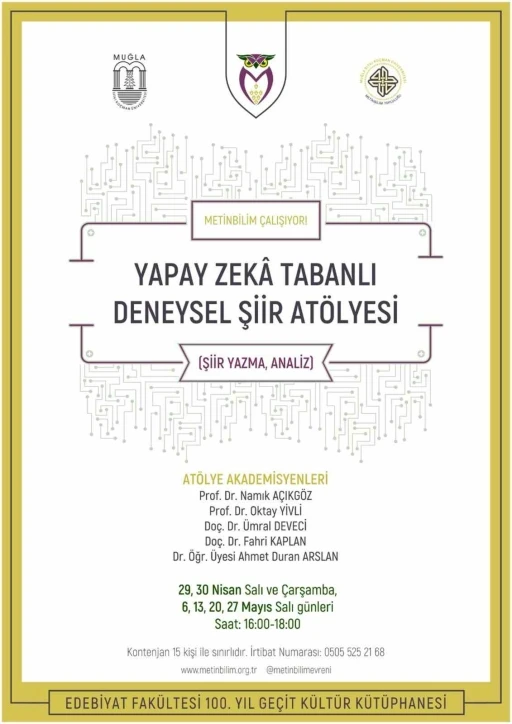 Yapay Zeka tabanlı şiir atölyesi başlıyor
