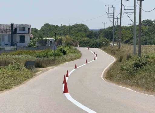 Yol çizgileriyle ulaşım güvenli hale getiriliyor
