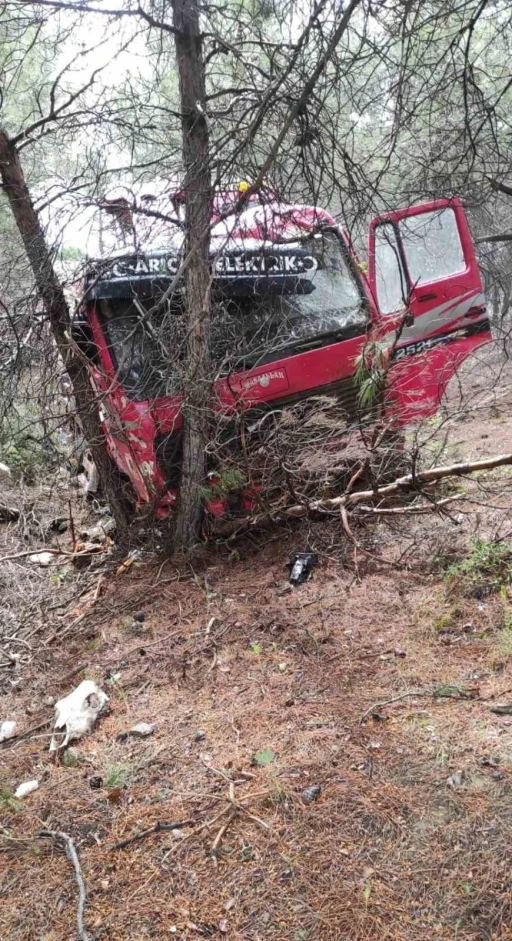 Yoldan &ccedil;ıkan vin&ccedil; ormanlık alana daldı
