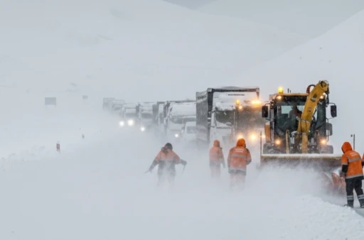 Y&uuml;ksekova-Şemdinli yolunda kar esareti: Ulaşım tamamen durdu

