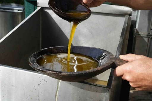 Zeytinyağında dededen kalma "taş baskı" y&ouml;ntemini yaşatıyor
