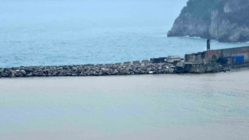Zonguldak Limanı &ccedil;amur nedeniyle sarı renge b&uuml;r&uuml;nd&uuml;
