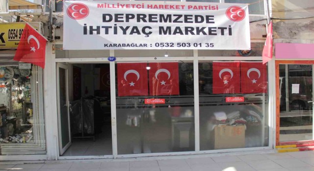 İzmirde MHPden depremzedelere dayanışma marketi
