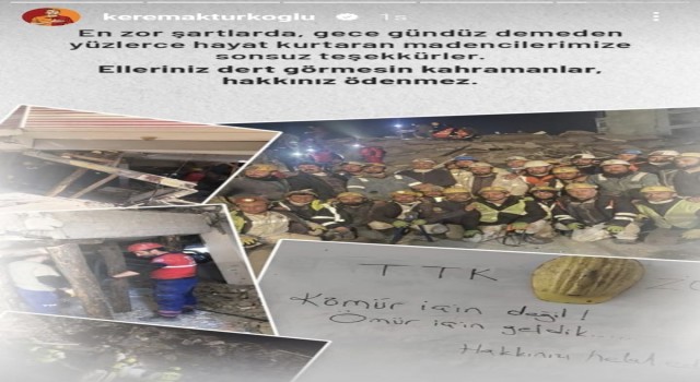 Kerem Aktürkoğlundan madencilere teşekkür